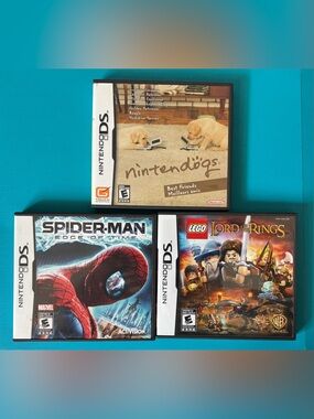 Nintendo DS Game Lot (Spider-Man, Nintendogs, Lego Lord of the Rings)